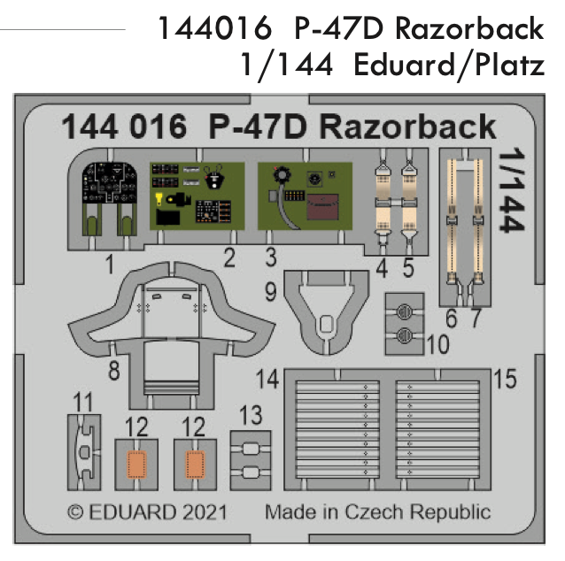 Eduard ED144016 1:144 Republic P-47D Thunderbolt Razorback
