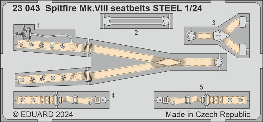 Eduard ED23043 Supermarine Spitfire Mk.VIII seatbelts STEEL 1:24