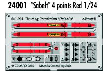 Eduard ED24001 1:24 Red 'Sabelt' 4 point race car seatbelts PRE-PAINTED