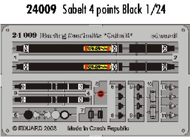 Eduard ED24009 1:24 Sabelt 4 points Black seatbelts
