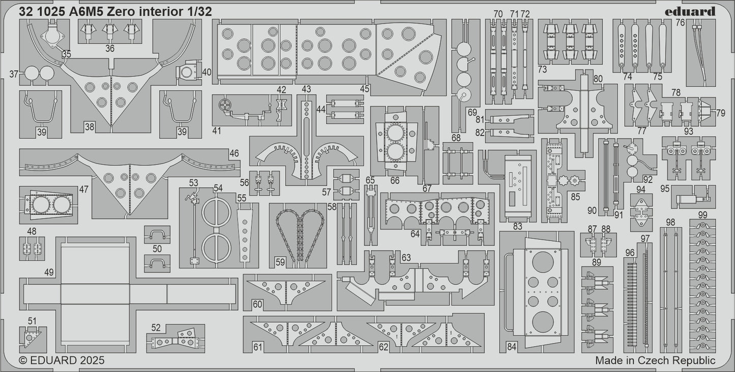 Eduard ED321025 Mitsubishi A6M5 Zero interior 1:32