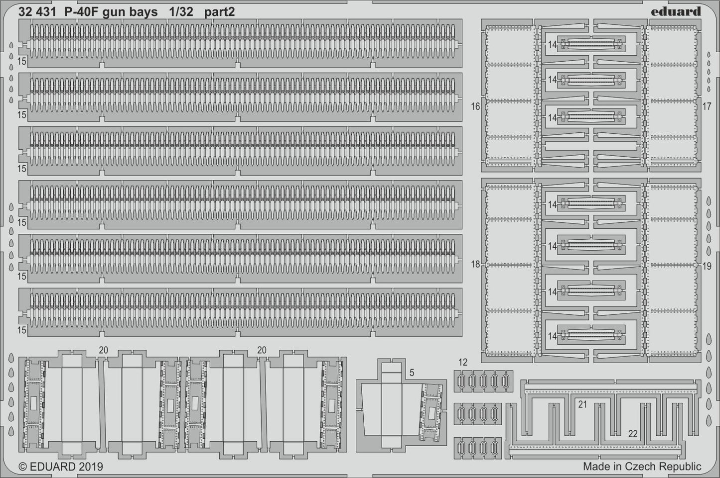 Eduard ED32431 1:32 Curtiss P-40F Warhawk gun bays