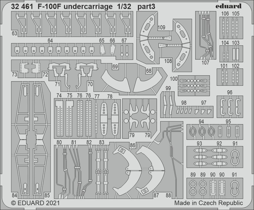 Eduard ED32461 1:32 North-American F-100F Super Sabre undercarriage