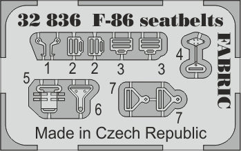 Eduard ED32836 1:32 North-American F-86F Sabre Dog seatbelts FABRIC