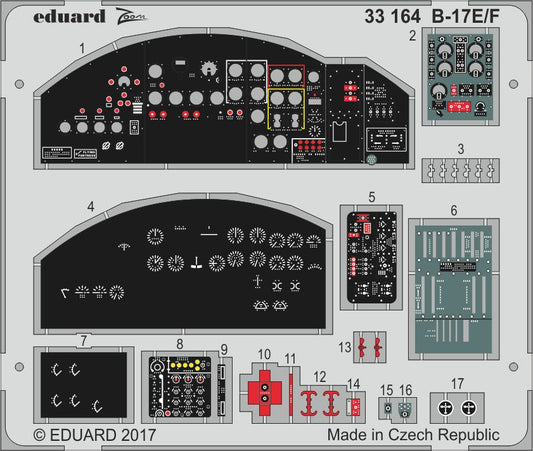 Eduard ED33164 Boeing B-17E/F Flying Fortress Cockpit 1:32 Etch Part