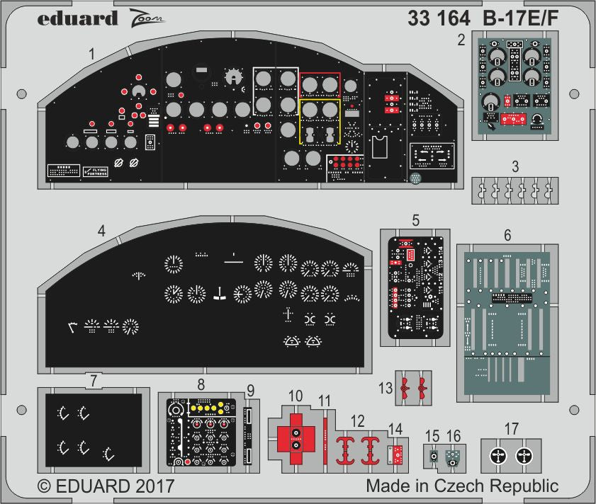 Eduard ED33164 Boeing B-17E/F Flying Fortress Cockpit 1:32 Etch Part