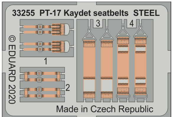 Eduard ED33255 1:32 Boeing PT-17 Kaydet seatbelts STEEL