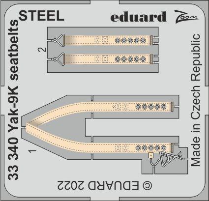Eduard ED33340 1:32 Yakovlev Yak-9K seatbelts STEEL
