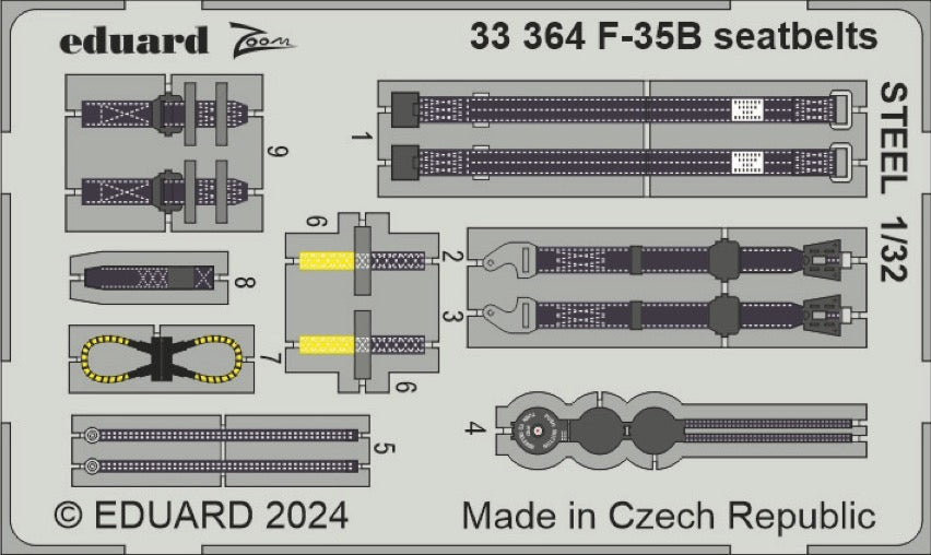 Eduard ED33364 1:35 Lockheed-Martin F-35B seatbelrs STEEL