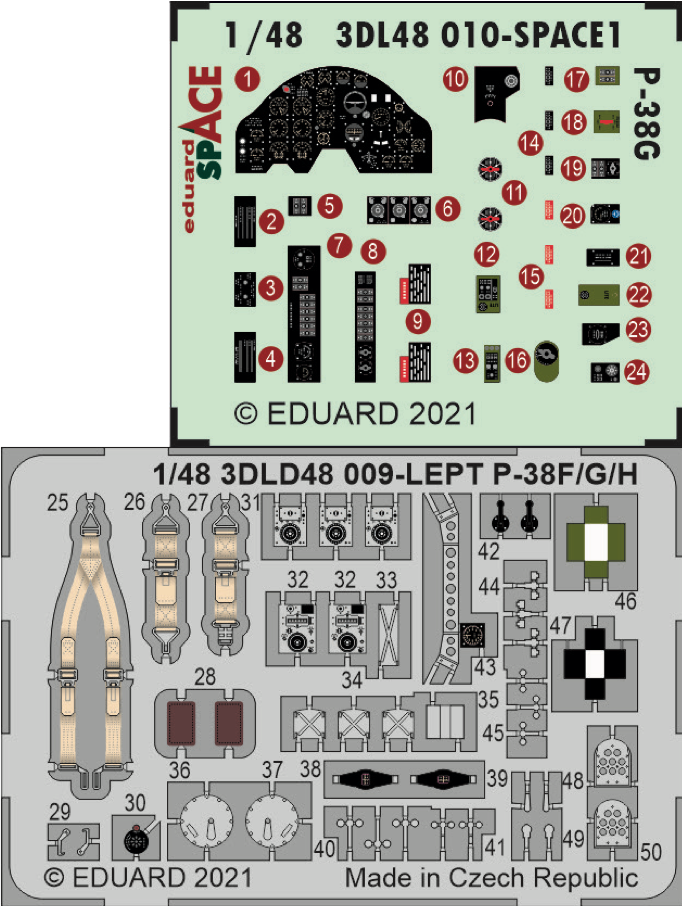 Eduard ED3DL48010 1:48 Lockheed P-38G Lightning SPACE