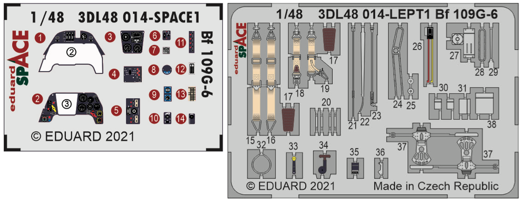 Eduard ED3DL48014 1:48 Messesrchmitt Bf-109G-6 SPACE
