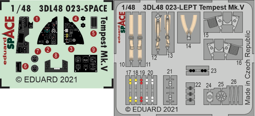 Eduard ED3DL48023 1:48 Hawker Tempest Mk.V SPACE
