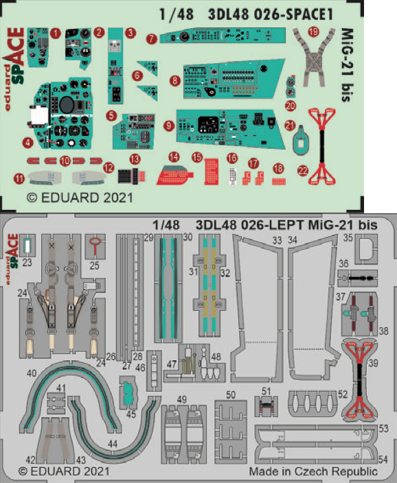 Eduard ED3DL48026 1:48 Mikoyan MiG-21bis SPACE