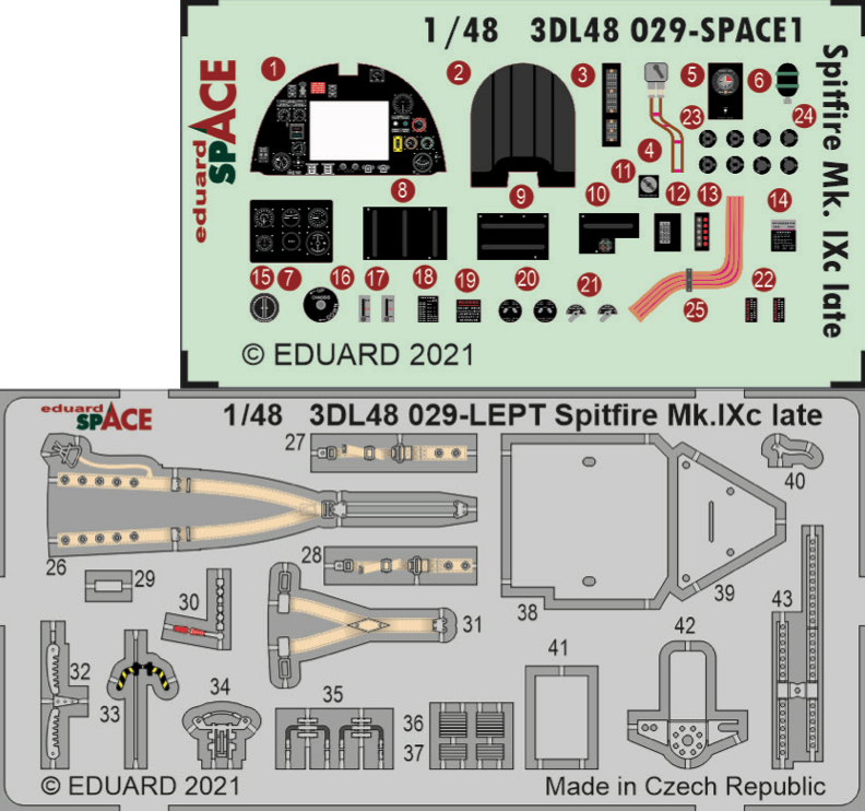 Eduard ED3DL48029 1:48 Supermarine Spitfire Mk.IXc late version SPACE
