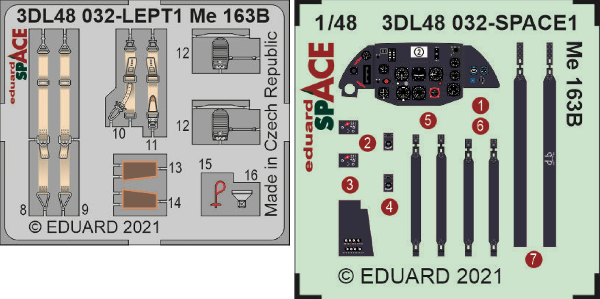 Eduard ED3DL48032 1:48 Messerschmitt Me-163B Komet SPACE