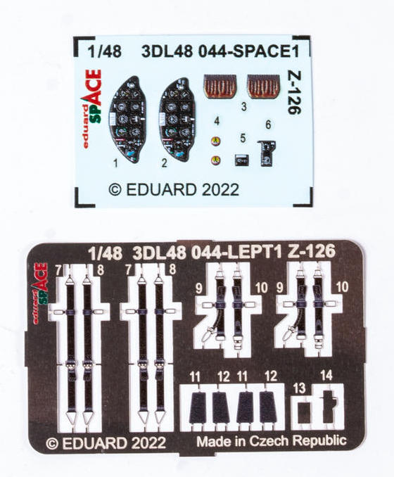 Eduard ED3DL48044 1:48 Zlin Z-126 SPACE 3d instruments and etched set belts