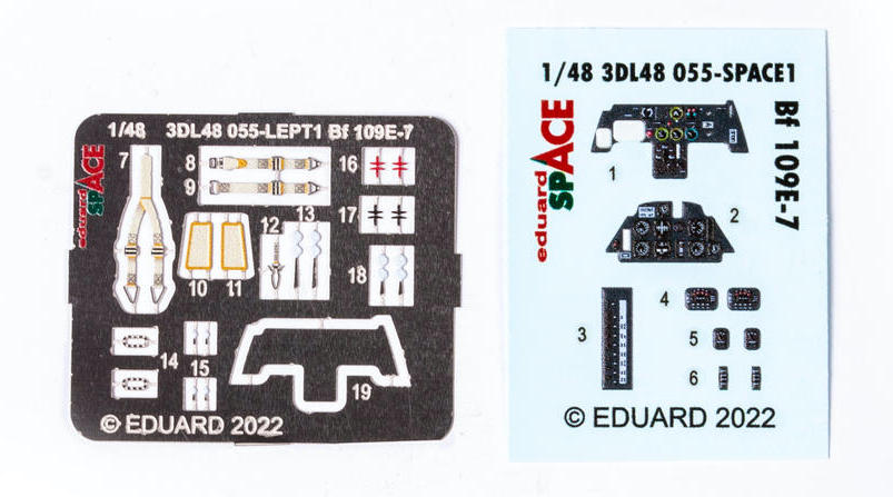 Eduard ED3DL48055 1:48 Messerschmitt Bf-109E-7 SPACE 3D Decal & PE