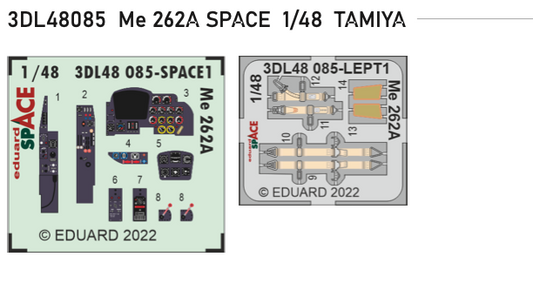 Eduard ED3DL48085 1:48 Messerschmitt Me-262A SPACE set