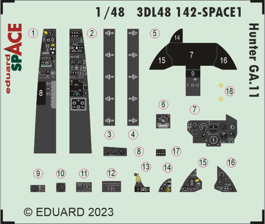 Eduard ED3DL48142 1:48 Hawker Hunter GA.11 SPACE
