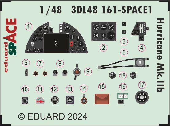 Eduard ED3DL48161 1:48 Hawker Hurricane Mk.IIb
