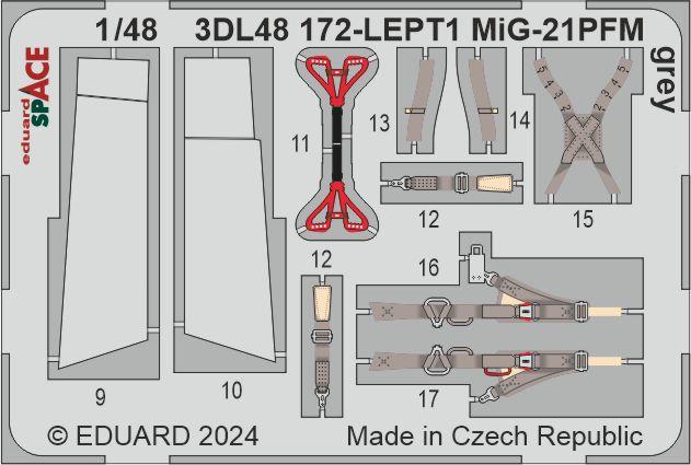 Eduard ED3DL48172 1:48 Mikoyan MiG-21PFM grey