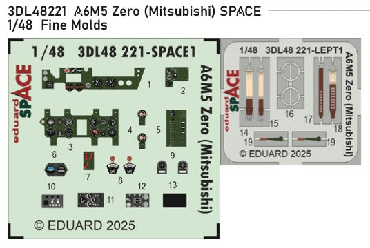 Eduard ED3DL48221 1:48 Mitsubishi A6M5 Zero