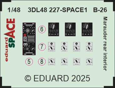 Eduard ED3DL48227 1:48 Martin B-26B/B-26G Marauder rear interior SPACE set