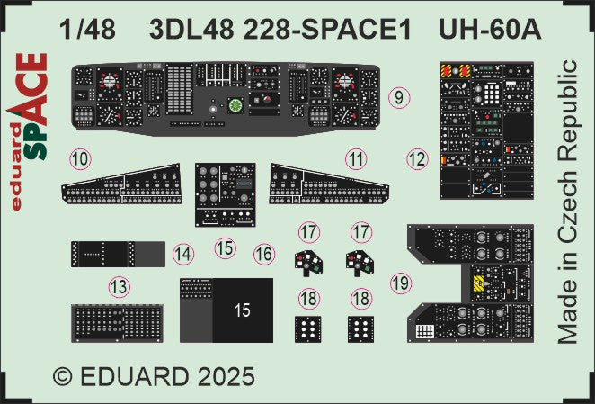 Eduard ED3DL48228 1:48 Sikorsky UH-60A SPACE set