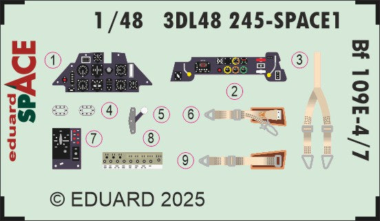 Eduard ED3DL48245 1:48 Messerschmitt Bf-109E-4/7 SPACE set