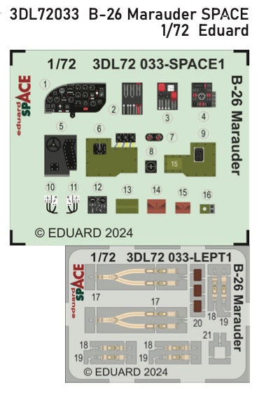 Eduard ED3DL72033 1:72 Martin B-26 Marauder