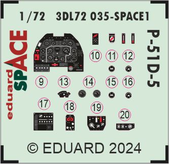 Eduard ED3DL72035 1:72 North-American P-51D-5 Mustang