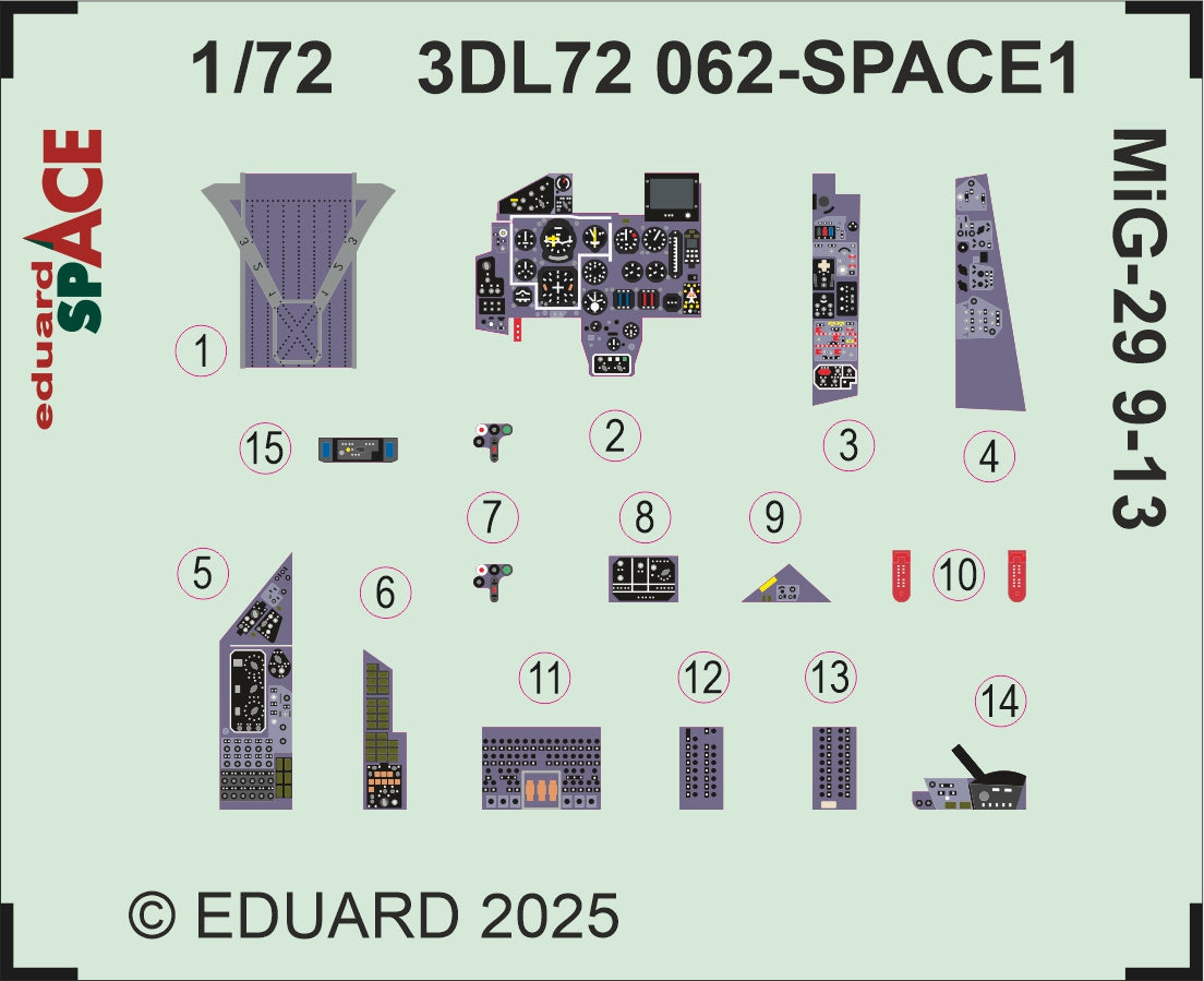 Eduard ED3DL72062 1:72 Mikoyan MiG-29 9-13 SPACE set