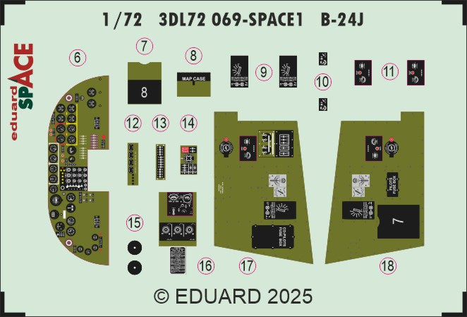 Eduard ED3DL72069 1:72 Consolidated B-24J Liberator SPACE set