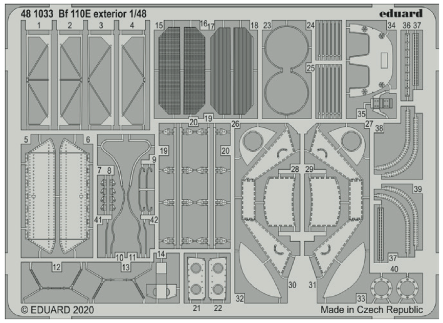 Eduard ED481033 1:48 Messerschmitt Bf-110E NACHTJAGER exterior