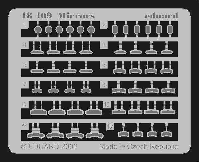 Eduard ED48409 1:48 12 styles of aircraft mirrors