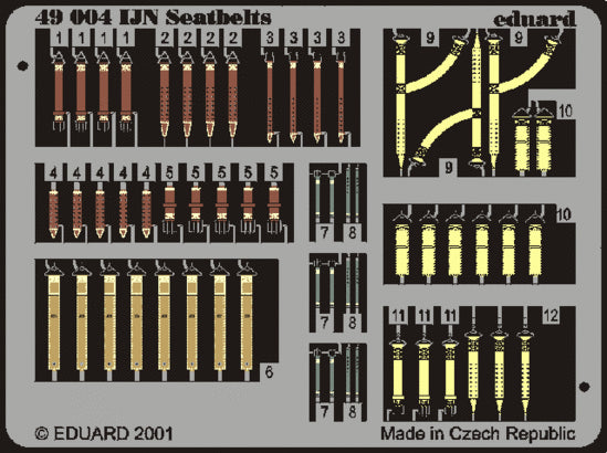 Eduard ED49004 1:48 IJN seatbelts PRE-PAINTED IN COLOUR!
