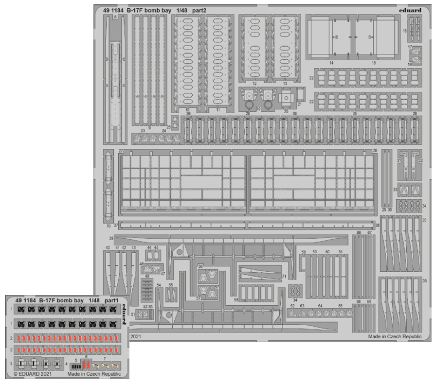 Eduard ED491184 1:48 Boeing B-17F Flying Fortress bomb bay