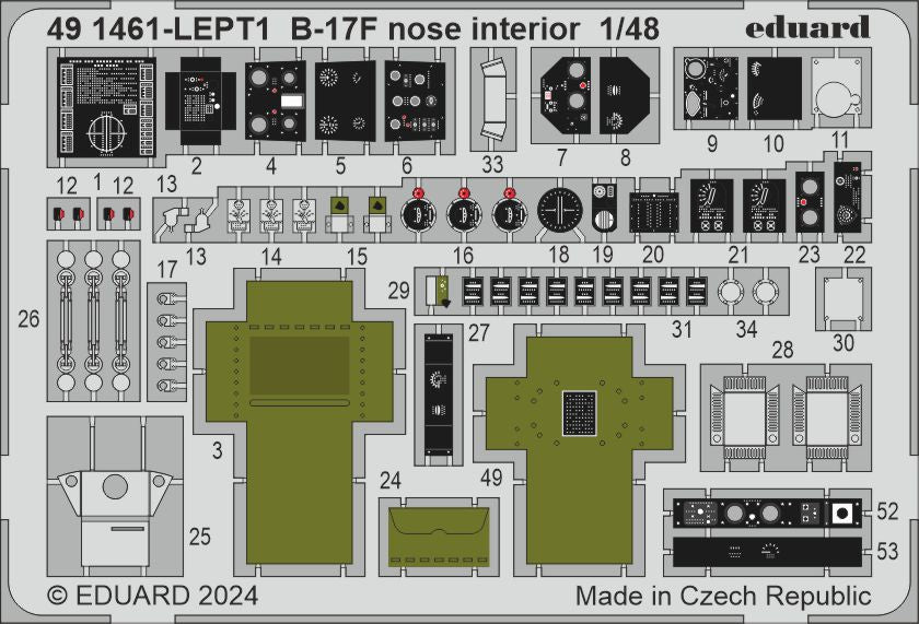 Eduard ED491461 Boeing B-17F Flying Fortress nose interior 1:48