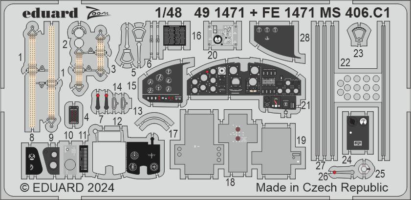 Eduard ED491471 1:48 Morane-Saulnier MS.406C1