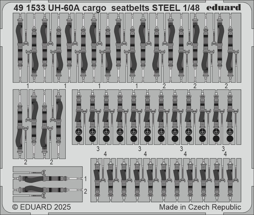 Eduard ED491533 Sikorsky UH-60A cargo seatbelts STEEL 1:48