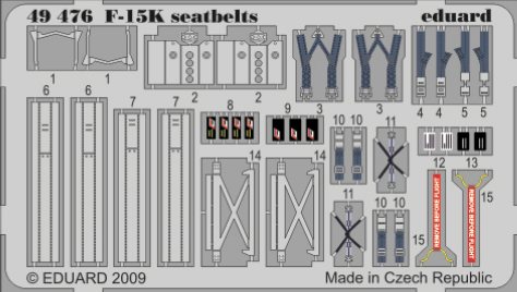 Eduard ED49476 1:48 McDonnell F-15K Eagle seatbelts