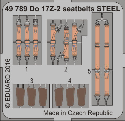 Eduard ED49789 1:48 Dornier Do-17Z-2 seatbelts STEEL