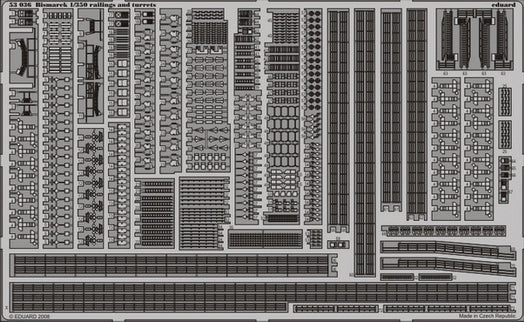 Eduard ED53036 1:350 Bismark/Bismarck German battleship railings and turrets