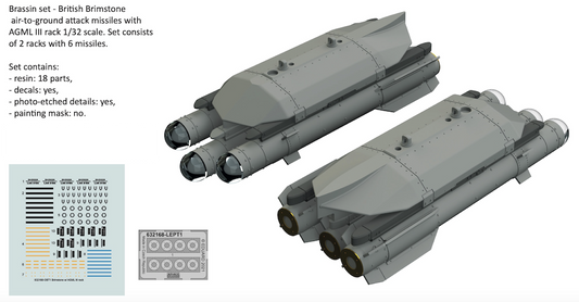 Eduard Brassin ED632168 British Brimstone Missile Set 1:32