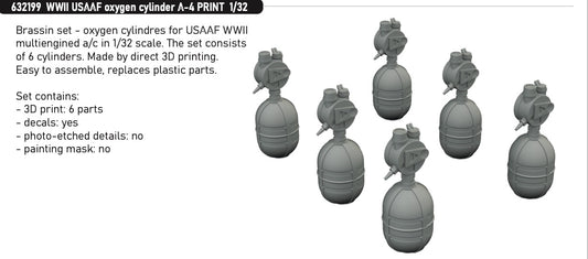 Eduard Brassin ED632199 1:32 WWII USAAF oxygen cylinder A-4