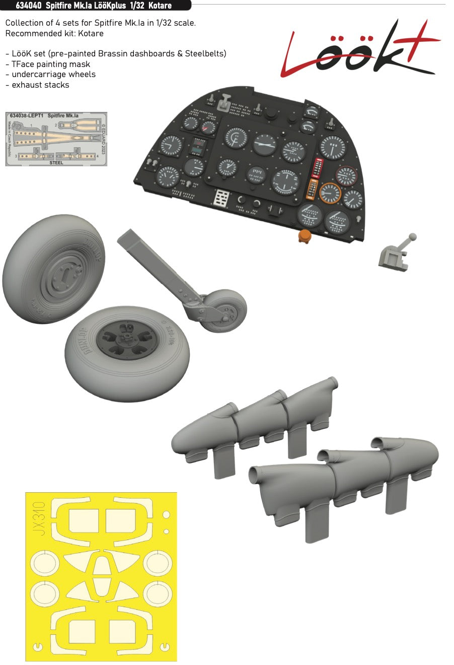 Eduard Brassin ED634040 1:32 Supermarine Spitfire Mk.Ia LooK plus