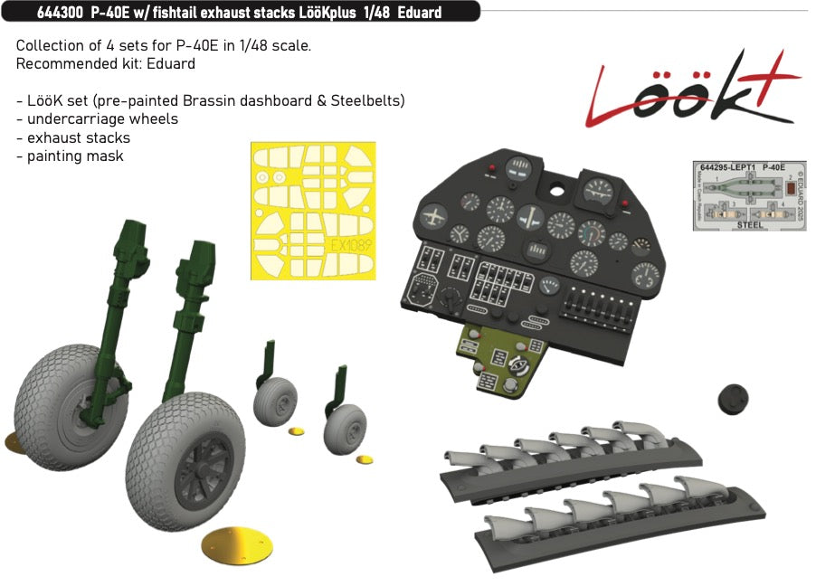 Eduard Brassin ED644300 1:48 P-40E Detail Set LooKplus Upgrade