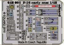 Eduard Brassin ED648001 1:48 F-16 Early Seat & Seatbelts PE