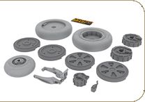 Eduard Brassin ED648026 1:48 Mikoyan MiG-21 wheels with weighted tyre effect
