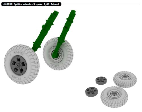 Eduard Brassin ED648098 1:48 Spitfire wheels with Wtd tyre effect